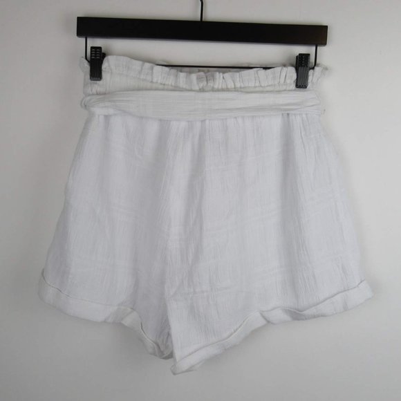 NWT Revolve Privacy Please White Paper Bag Elastic Waist Tie Shorts sz L - Picture 2 of 6